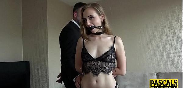  Whipped and bound submissive gets fingered